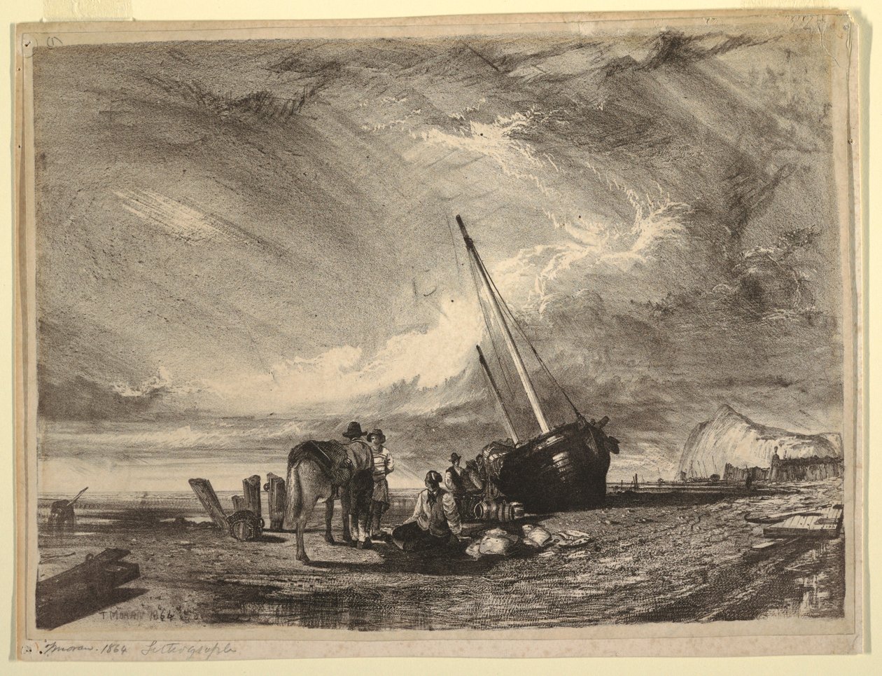 Łódź rybacka na plaży autorstwa Thomas Moran
