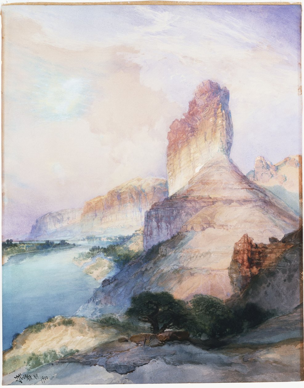 Zamek Butte, Green River, Wyoming, 1900 autorstwa Thomas Moran