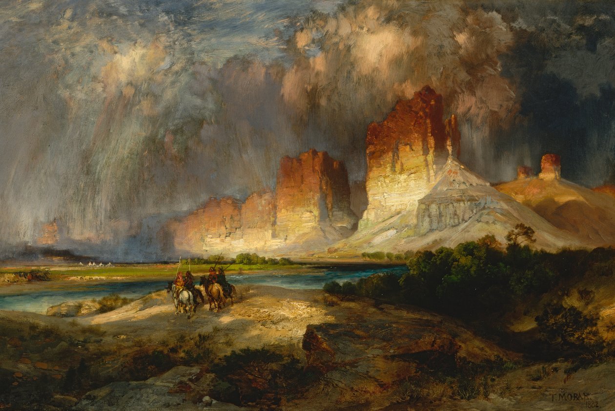 Klify rzeki Upper Colorado, Terytorium Wyoming, 1882. autorstwa Thomas Moran