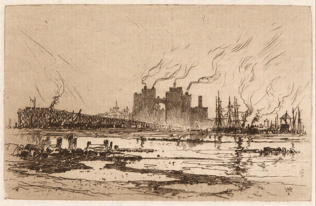 Communipaw, NJ autorstwa Thomas Moran