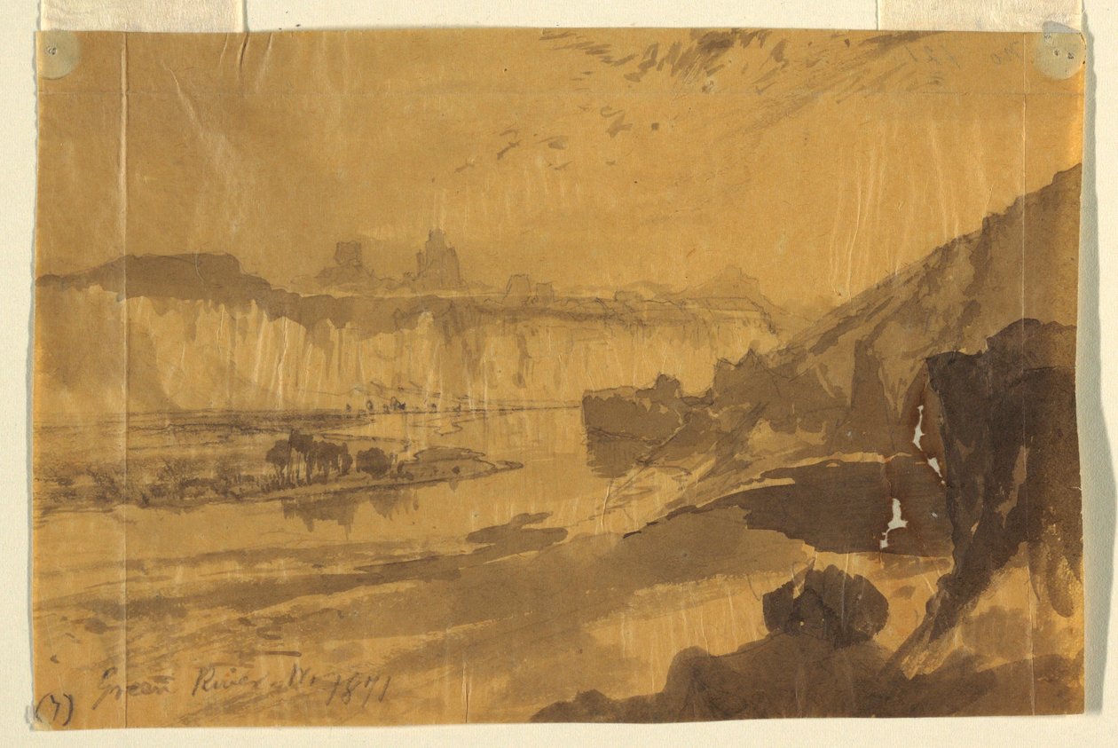 Rysunek, Green River, Wyoming, 1871 r. autorstwa Thomas Moran