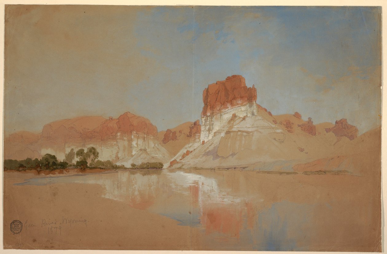 Rysunek, Green River, terytorium Wyoming, 1879 r. autorstwa Thomas Moran
