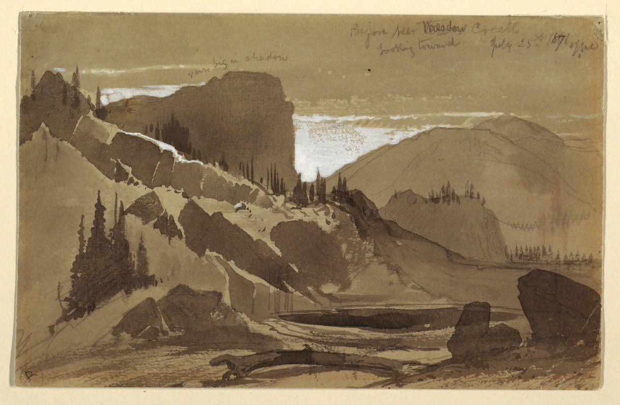 Rysunek, w pobliżu Meadow Creek, Utah, 25 lipca 1871 r. autorstwa Thomas Moran