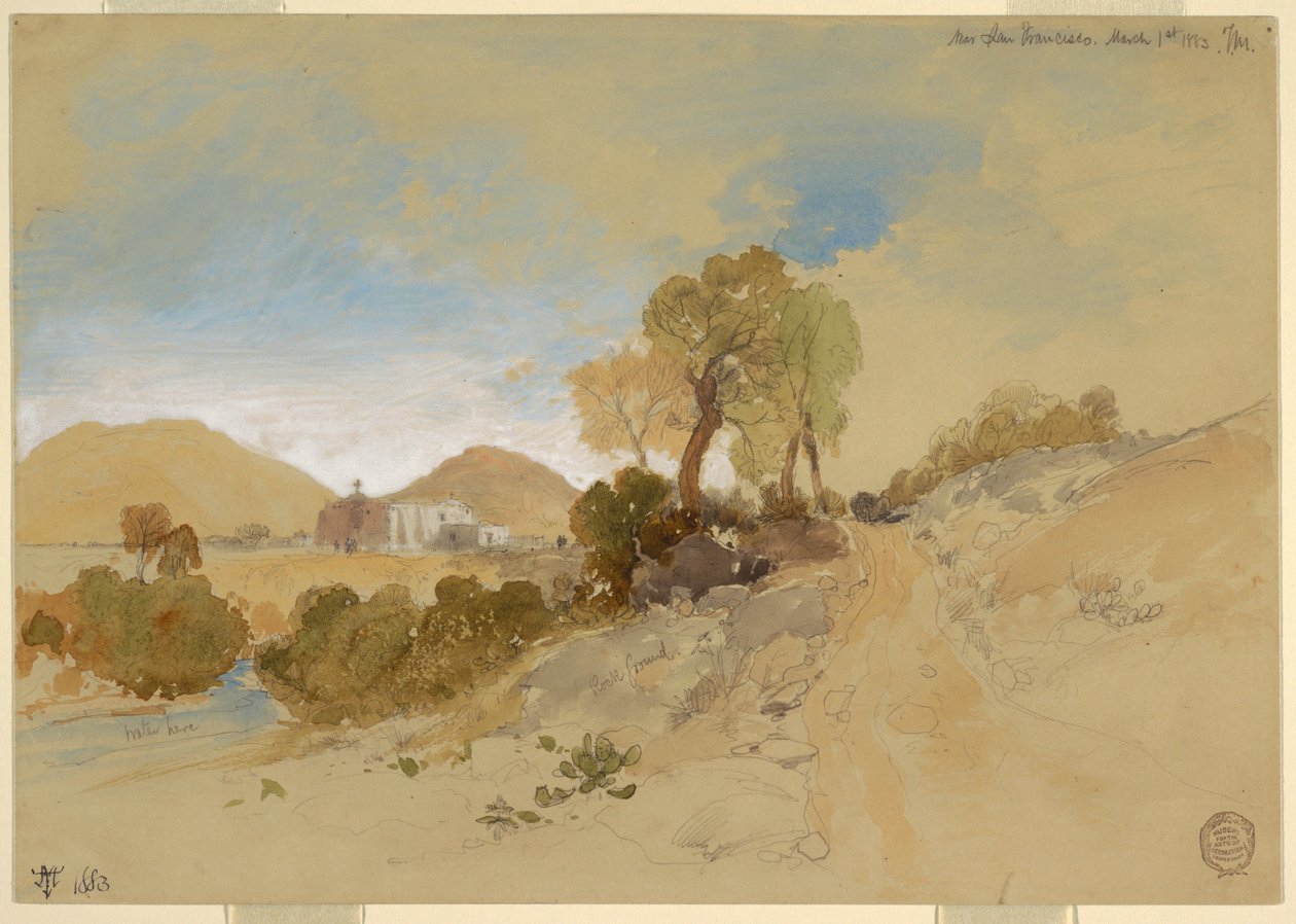 Rysunek, niedaleko San Francisco, Meksyk, 1 marca 1883 r. autorstwa Thomas Moran
