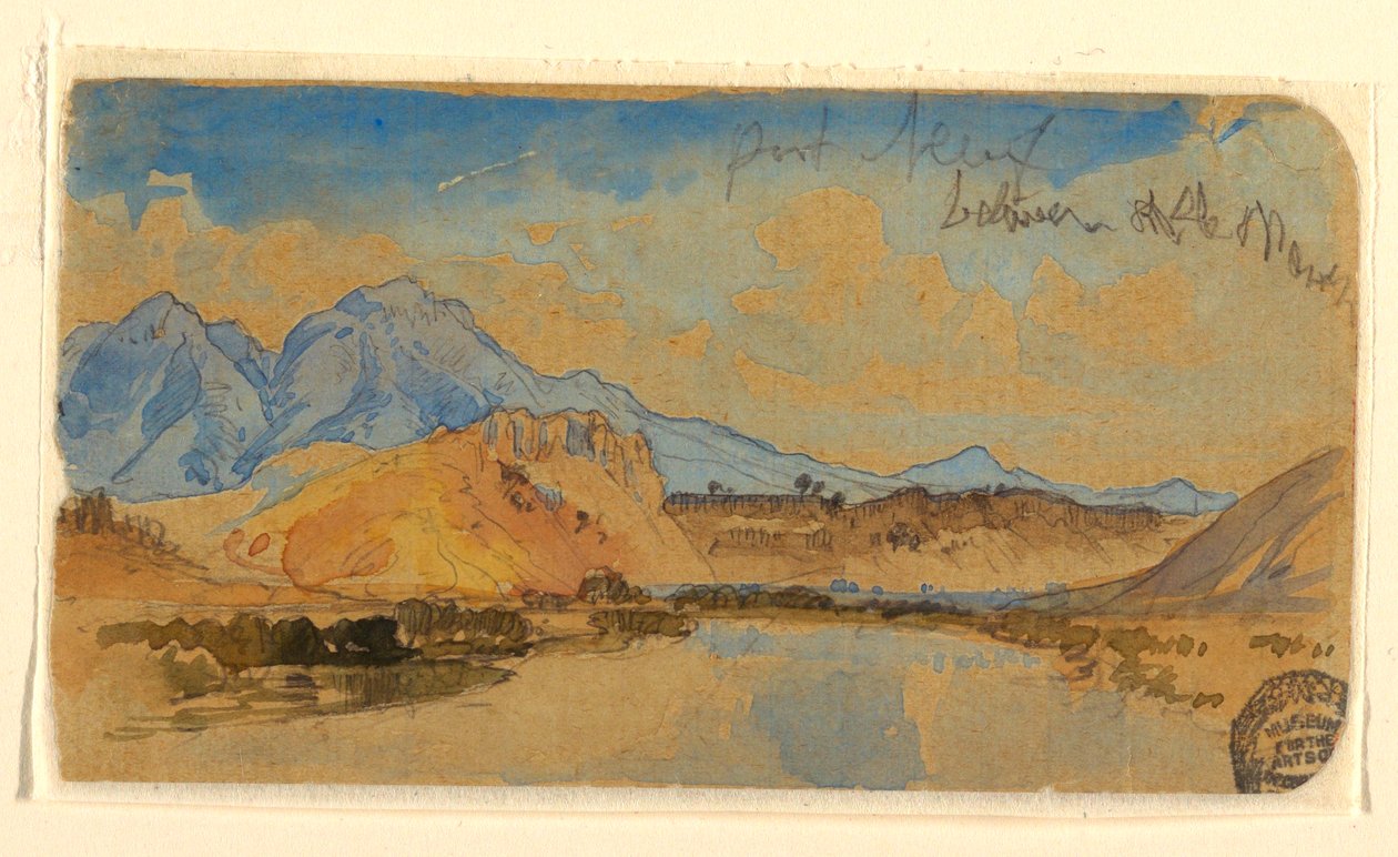Rysunek, Kanion Port Neuf, Idaho, prawdopodobnie 1879 r. autorstwa Thomas Moran