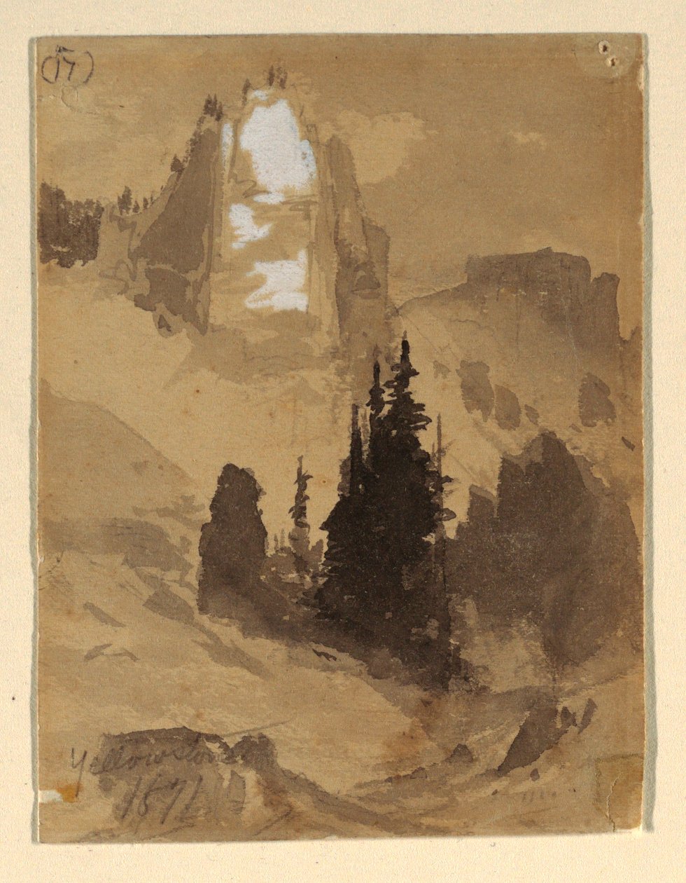 Rysunek, Yellowstone, 1871 r. autorstwa Thomas Moran