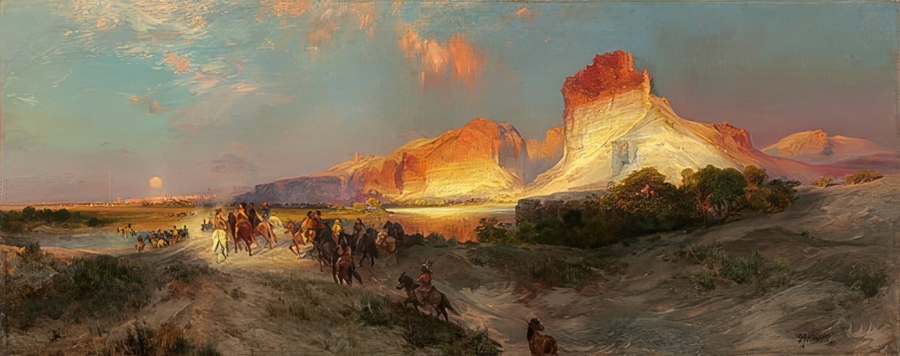 Klify Zielonej Rzeki, Wyoming. 1881 autorstwa Thomas Moran