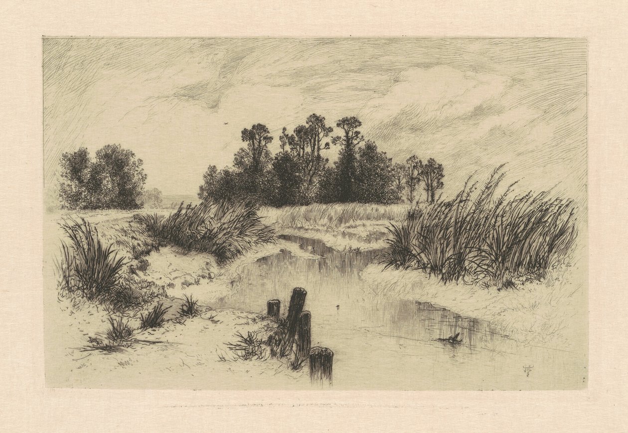 Na łąkach Newark autorstwa Thomas Moran