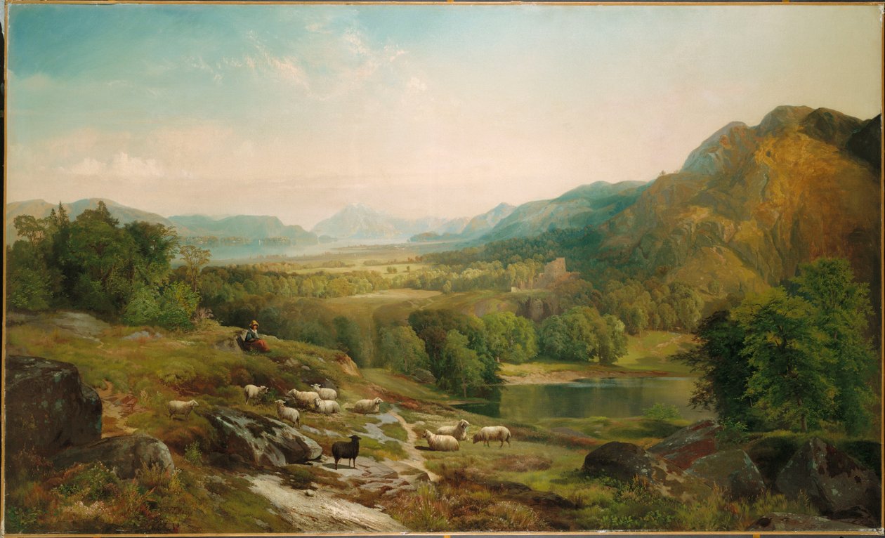 Pilnowanie stada, ok. 1867 r. autorstwa Thomas Moran