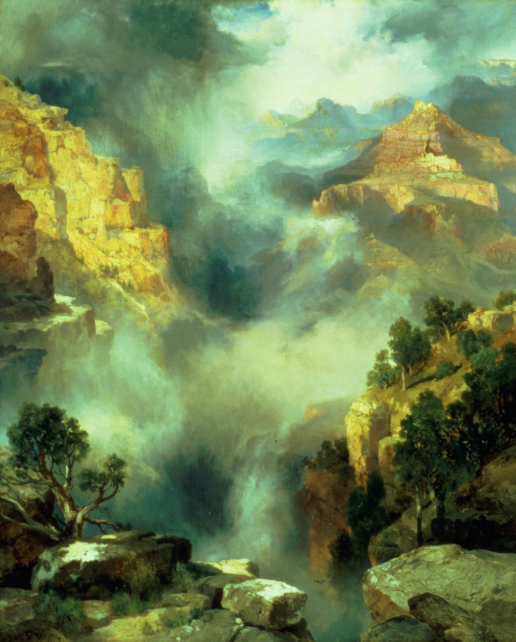 Mgła w kanionie, 1914 autorstwa Thomas Moran