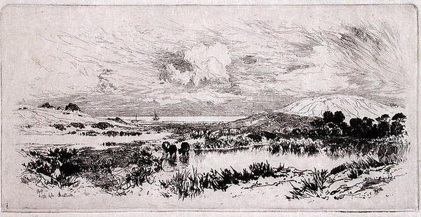 Stawy Montauk, Long Island autorstwa Thomas Moran
