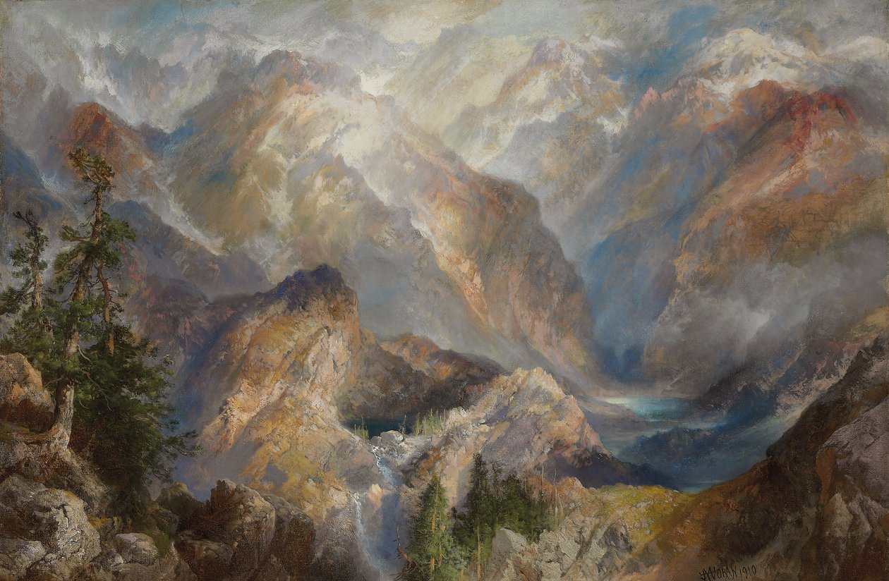 Poranek w Sierras, Nevada, 1910 autorstwa Thomas Moran