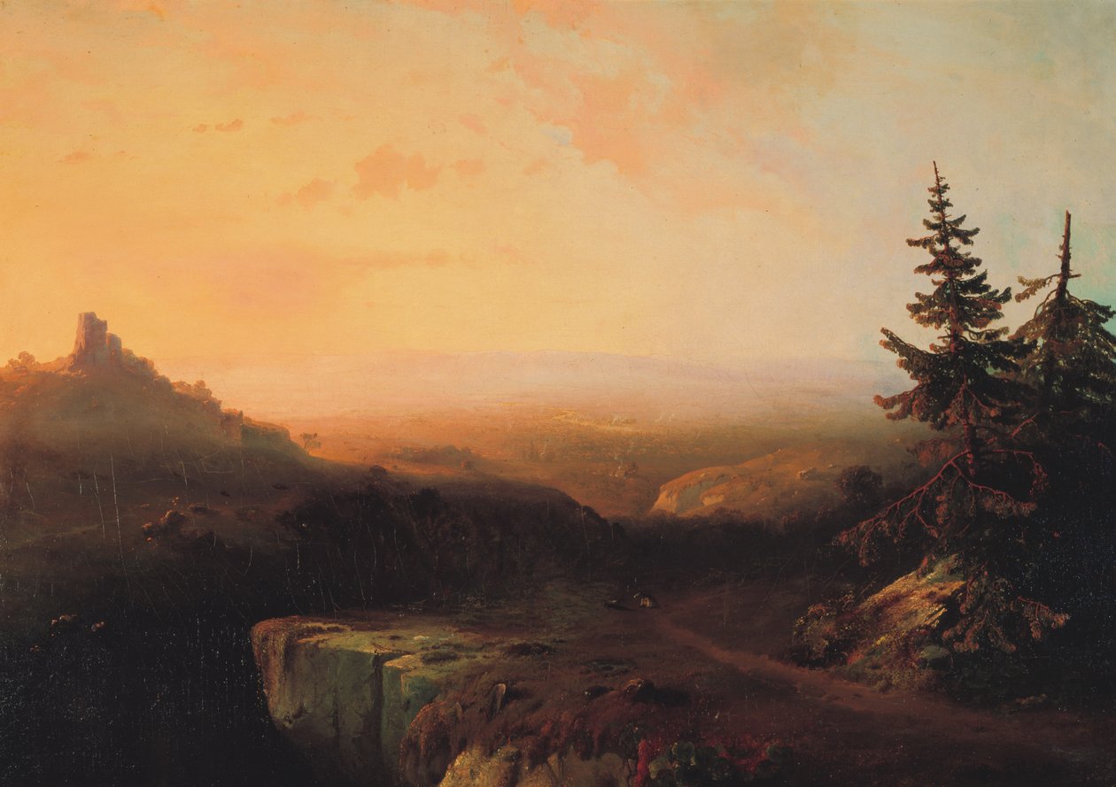 Scena górska, ok. 1865 (olej na płótnie) autorstwa Thomas Moran