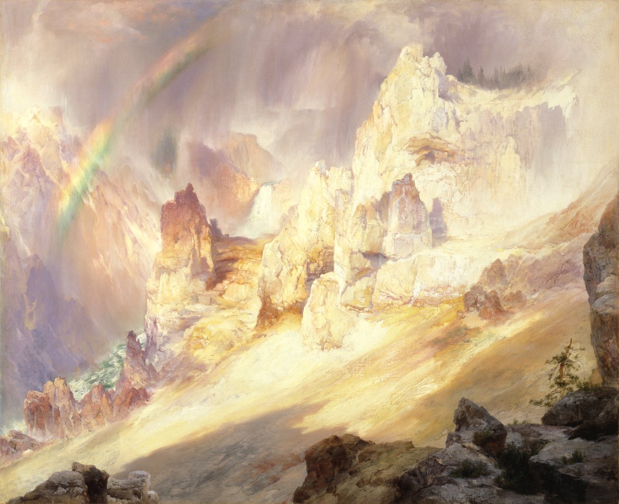 Tęcza nad Wielkim Kanionem Yellowstone, 1900. autorstwa Thomas Moran