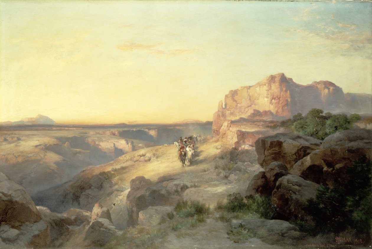 Szlak Red Rock, South Utah, 1913 autorstwa Thomas Moran