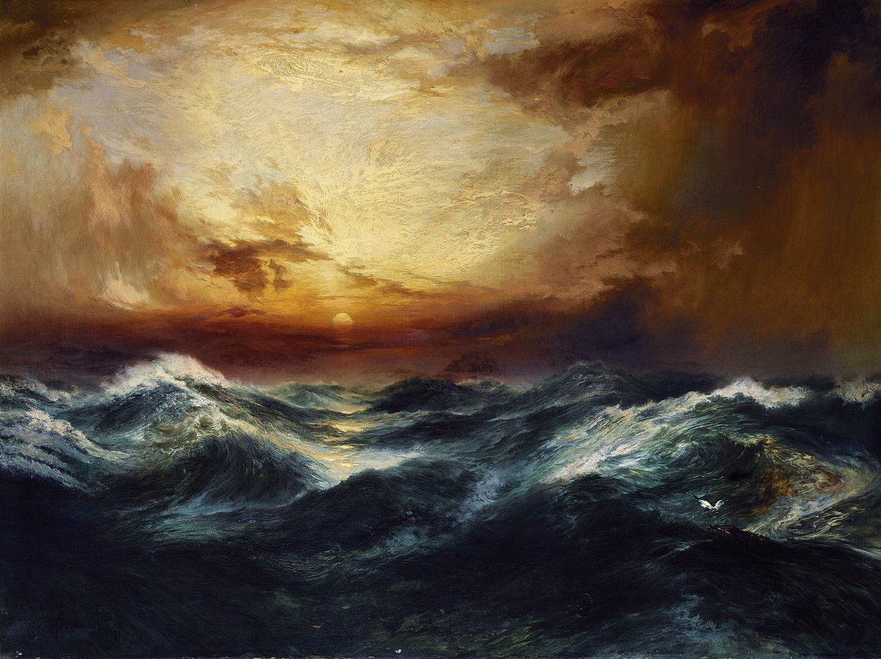 Zachód słońca po burzy, 1901 autorstwa Thomas Moran