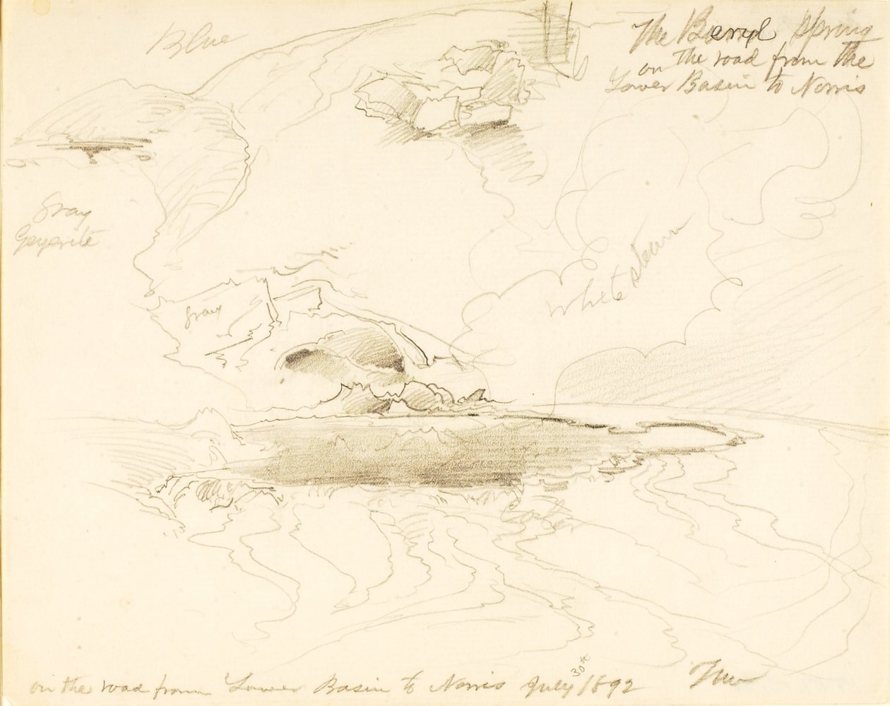 Źródło Beryl na drodze z Dolnego Basenu do Norris autorstwa Thomas Moran