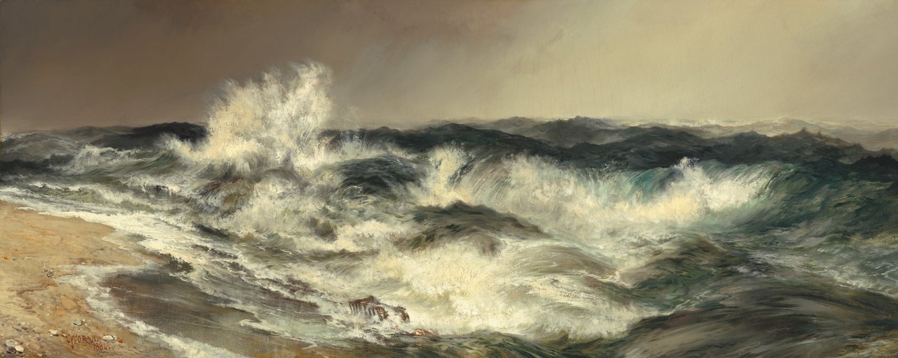 Dużo rozbrzmiewające morze autorstwa Thomas Moran