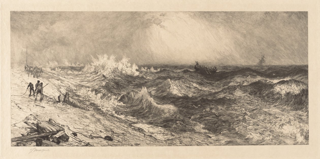 Dużo rozbrzmiewające morze autorstwa Thomas Moran