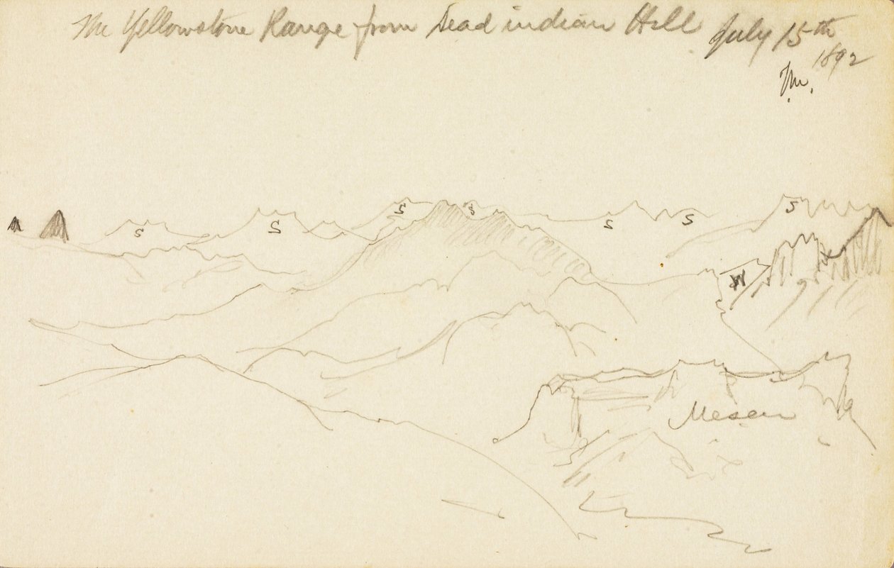 Pasmo Yellowstone ze wzgórza Dead Indian Hill autorstwa Thomas Moran