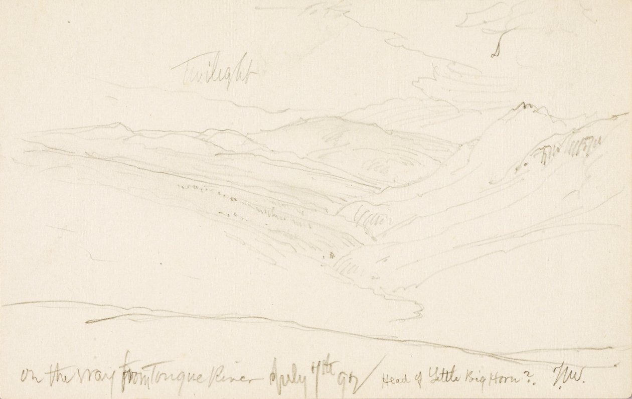 Zmierzch w drodze z Tongue River (głowa Little Big Horn) autorstwa Thomas Moran