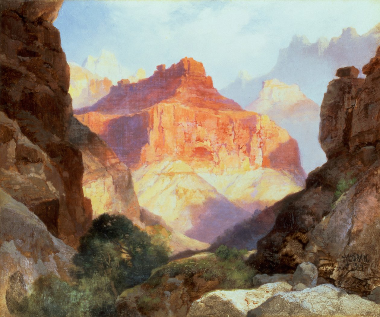 Pod Czerwonym Murem, Wielki Kanion w Arizonie, 1917 autorstwa Thomas Moran