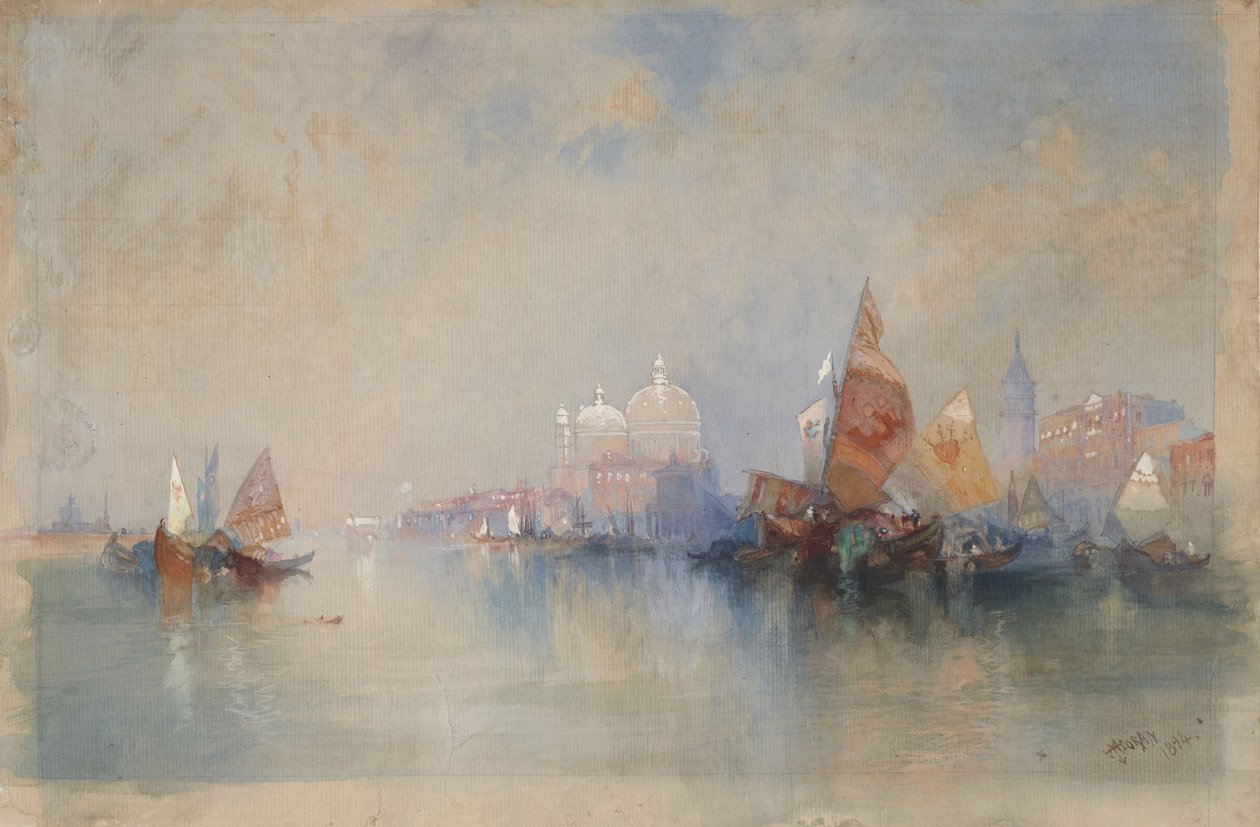 Wenecja: Laguna z widokiem na Santa Maria della Salute autorstwa Thomas Moran