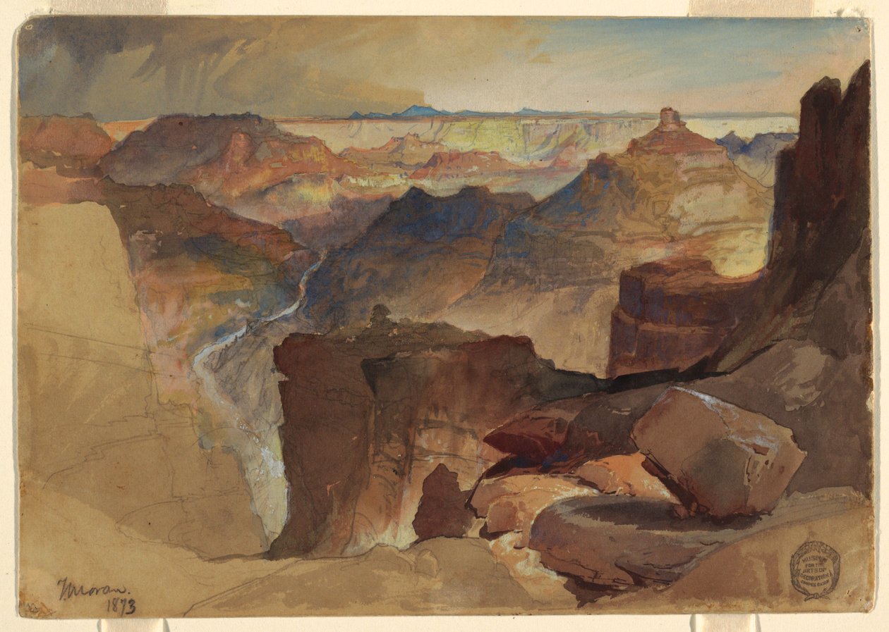 Widok z płaskowyżu Powella, Wielkiego Kanionu, Kolorado autorstwa Thomas Moran