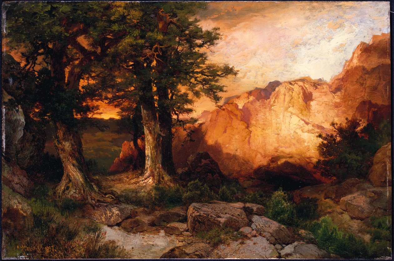 Zachodni zachód słońca, 1897 autorstwa Thomas Moran