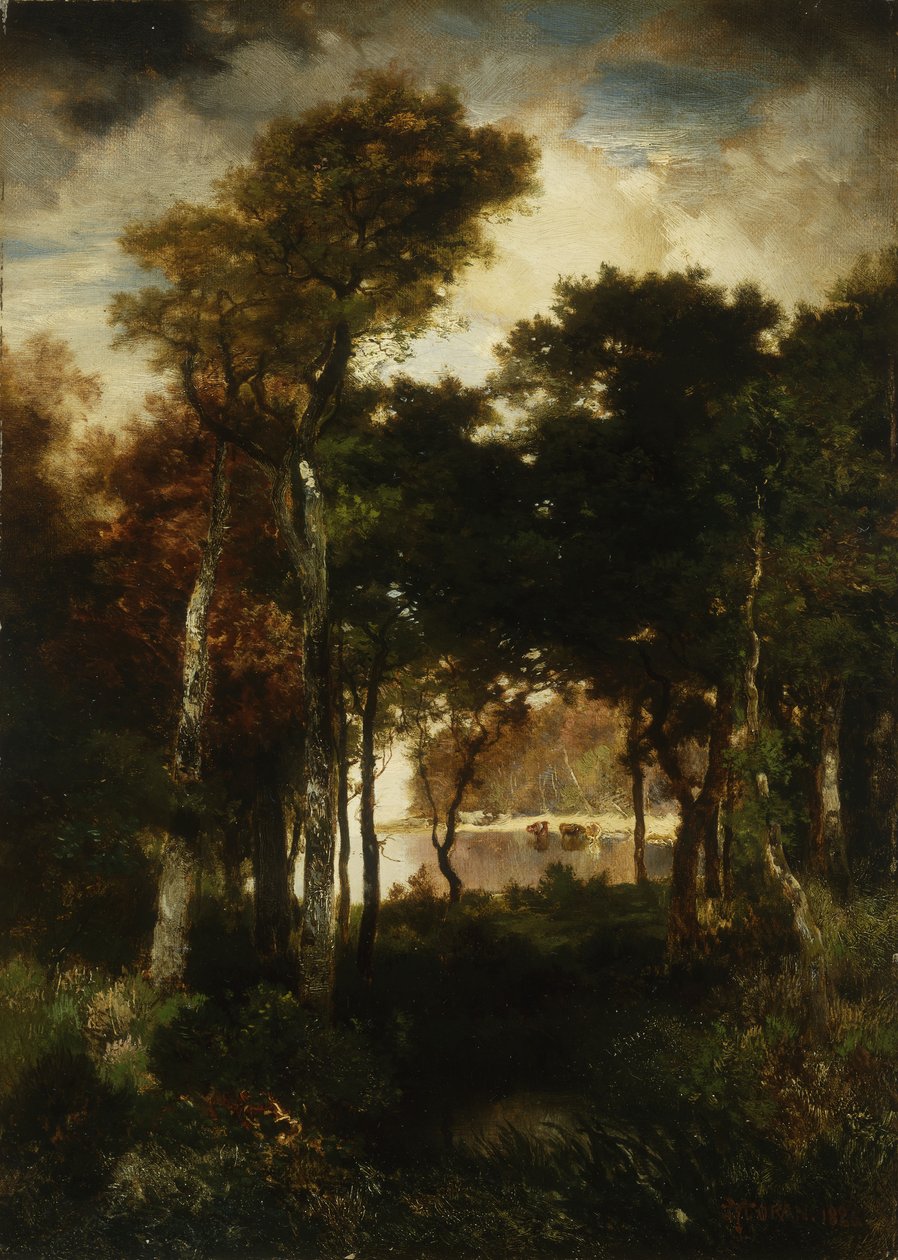 Lasy nad rzeką, 1886 autorstwa Thomas Moran