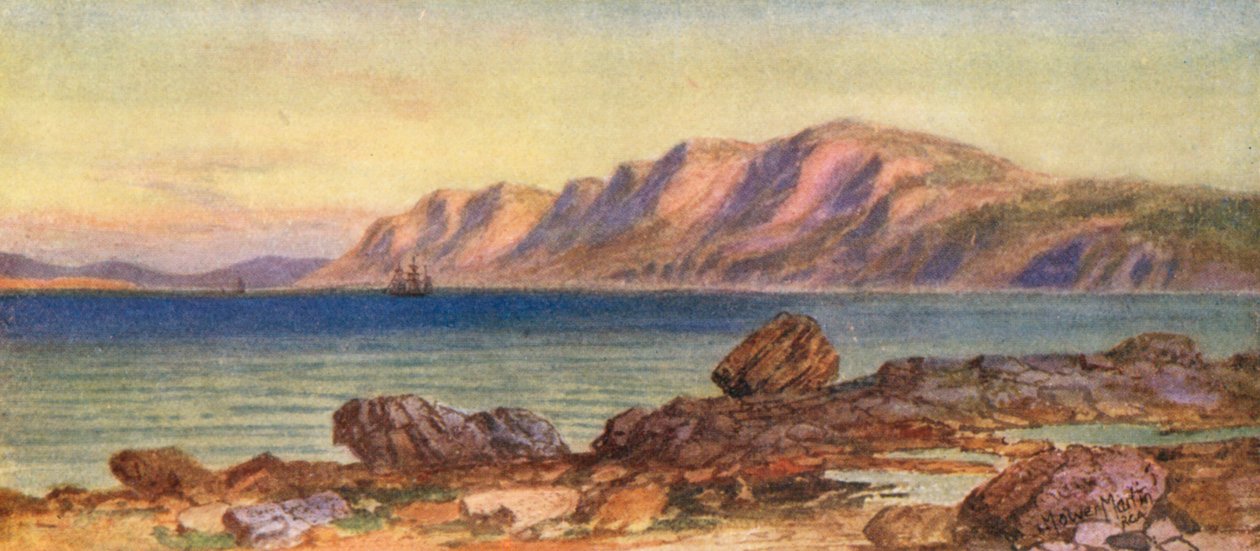 Cape Porcupine, Gut of Canso, Cape Breton (kolorowa litografia) autorstwa Thomas Mower Martin