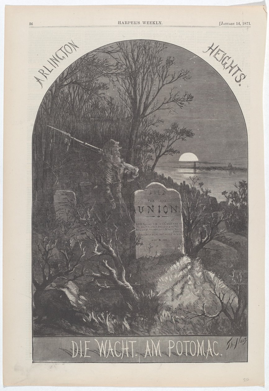 Wzgórza Arlington. Die Watch. Jestem Potomakiem. autorstwa Thomas Nast