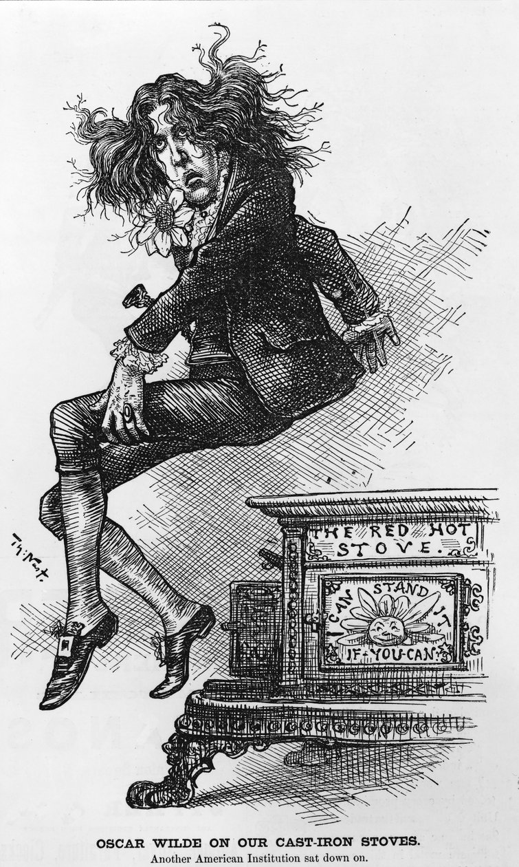 Oscar Wilde o naszych piecach żeliwnych. Inna amerykańska instytucja usiadła, ilustracja z pubu Harper