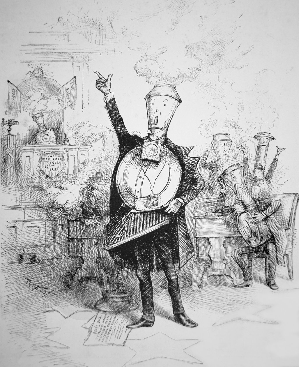 Senatorska Okrągła Izba, z „Tygodnika Harpera” autorstwa Thomas Nast