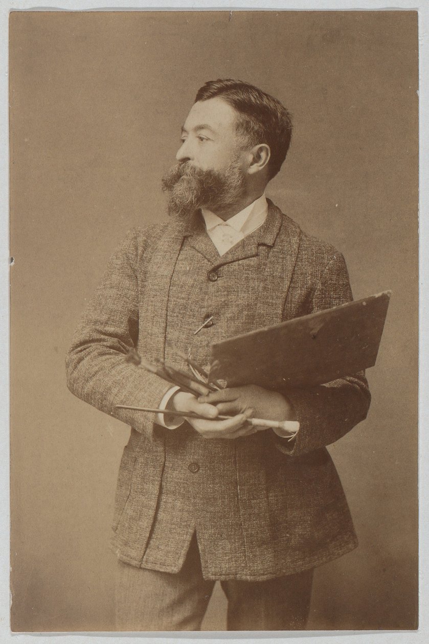 Portret Thomasa Nasta w trzech czwartych postaci z paletą i pędzlem autorstwa Thomas Nast