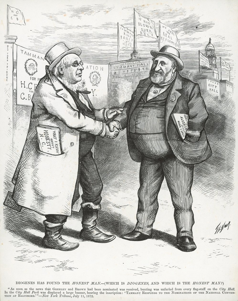 William „Boss” Tweed i Horace Greeley, z „Harper