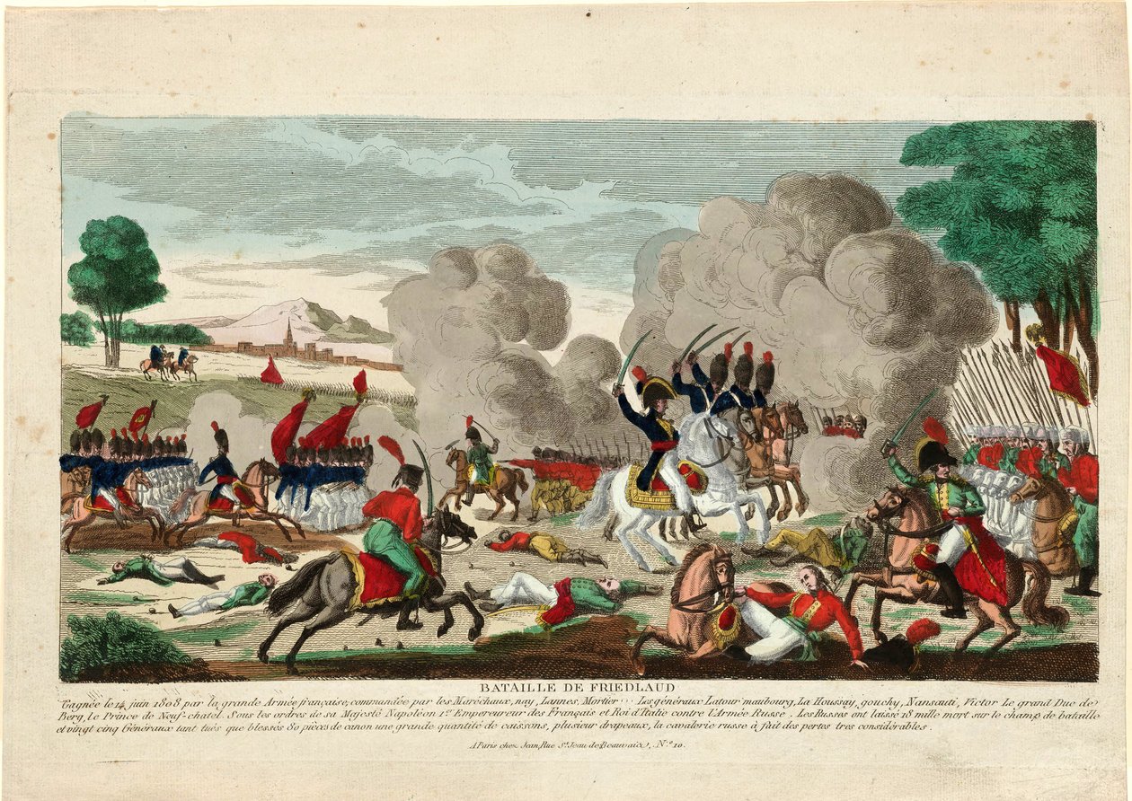 Bataille de Friedland - Bitwa o Friedland. Szarża rosyjskiej gwardii leibskiej 14 czerwca 1807 r. – Naudet, Thomas Charles autorstwa Thomas Naudet