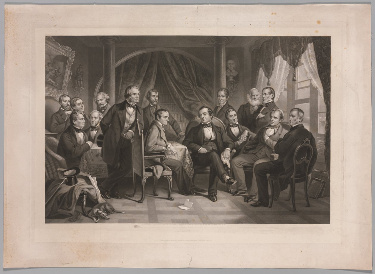 Washington Irving i jego literaccy przyjaciele w Sunnyside autorstwa Thomas Oldham Barlow