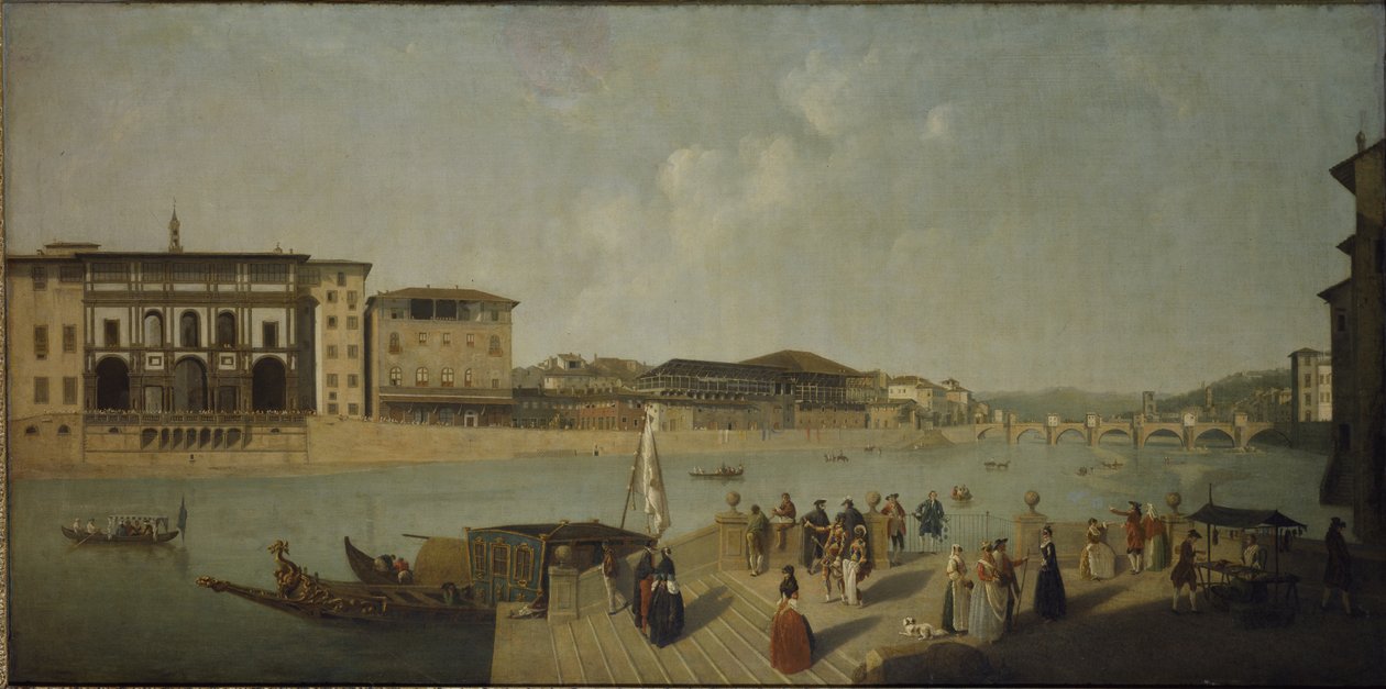 Arno we Florencji (olej na płótnie) autorstwa Thomas Patch