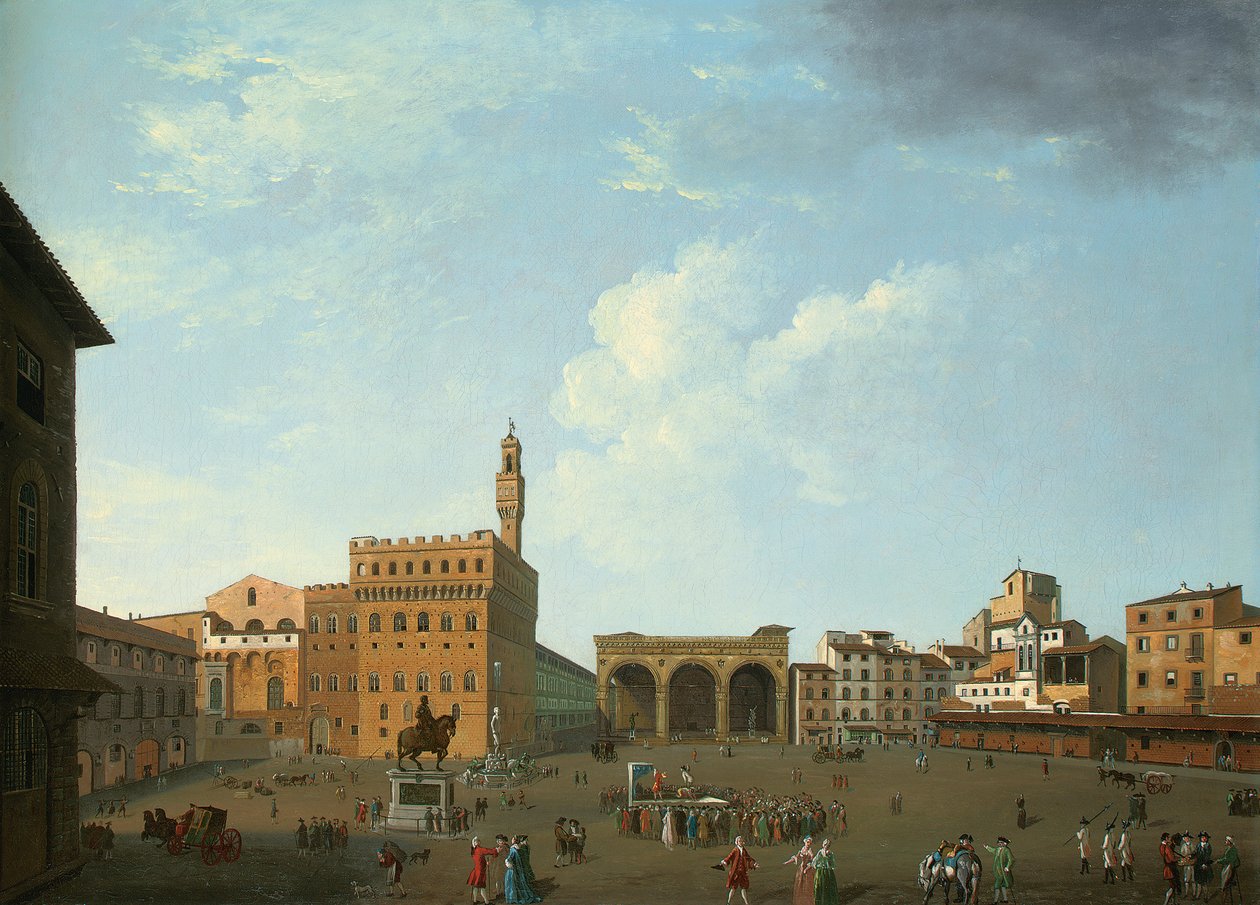Widok na Piazza della Signoria, Florencja autorstwa Thomas Patch