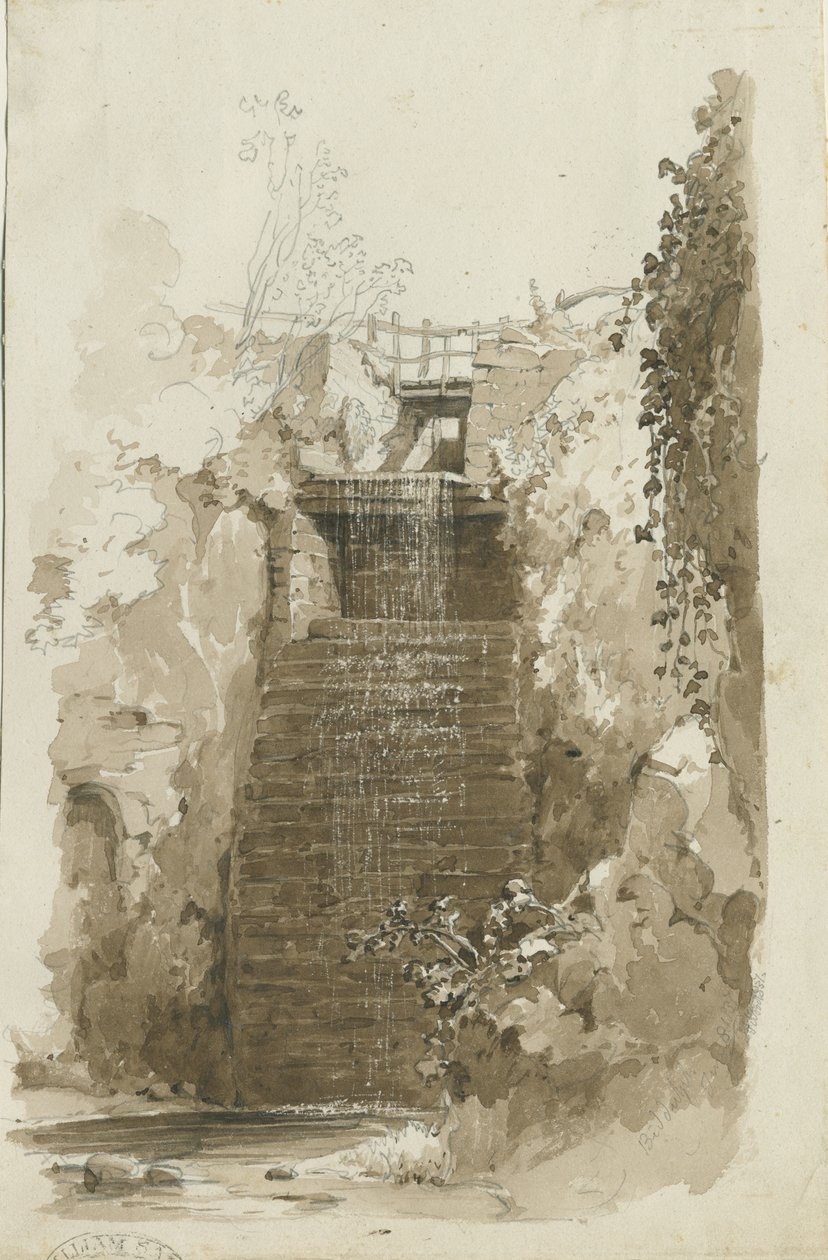 Biddulph - wiejski widok: rysunek długopisem, 8 VI 1837 (rysunek) autorstwa Thomas Peploe Wood