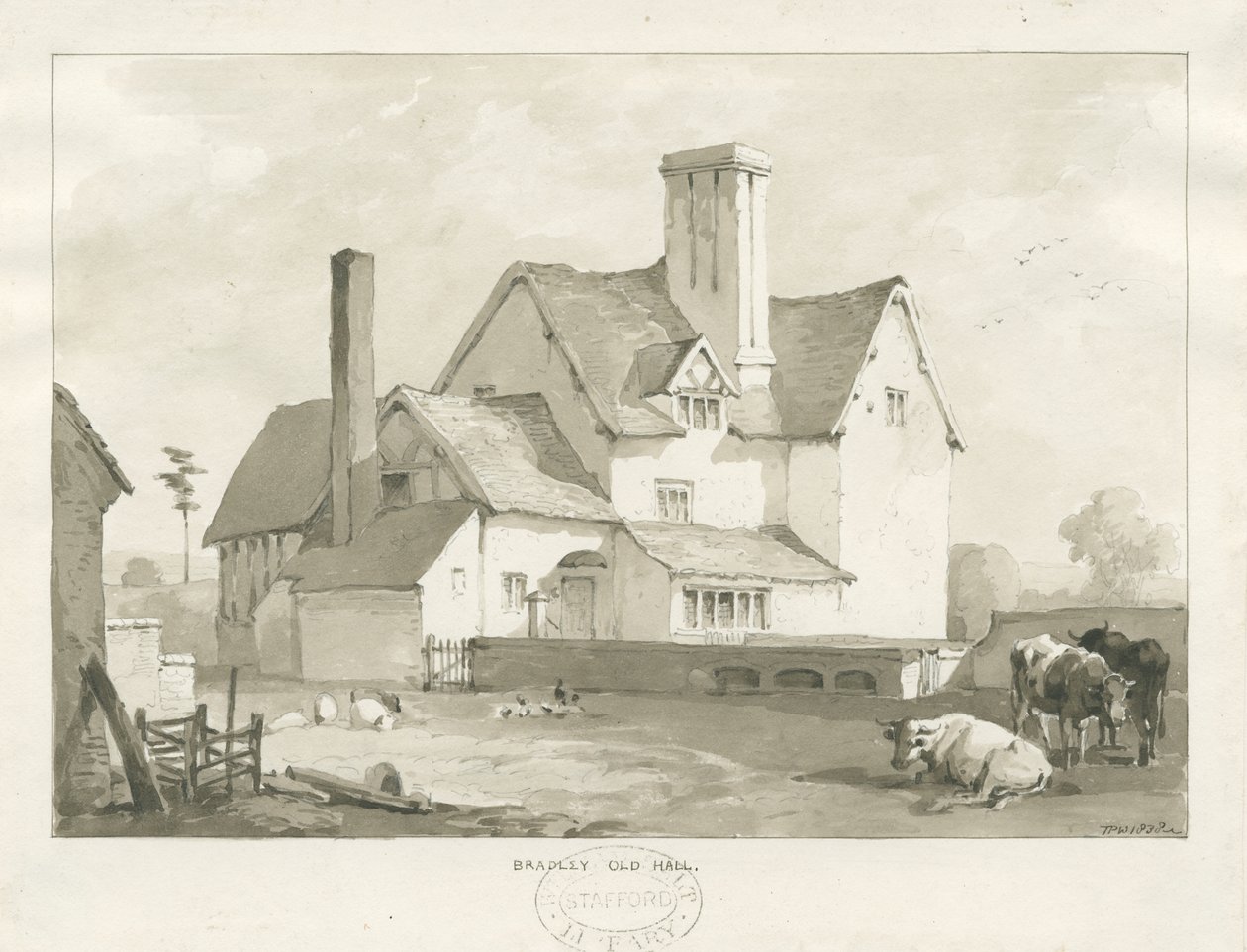 Bradley „Old Hall”: rysunek w sepii autorstwa Thomas Peploe Wood