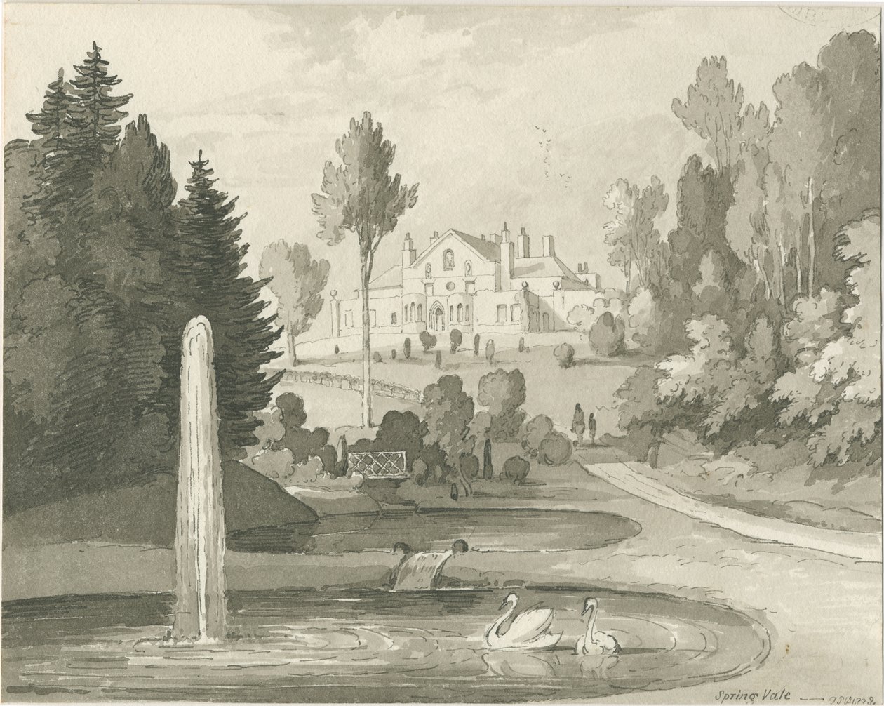 Kamień - Spring Vale: rysunek w kolorze sepii autorstwa Thomas Peploe Wood