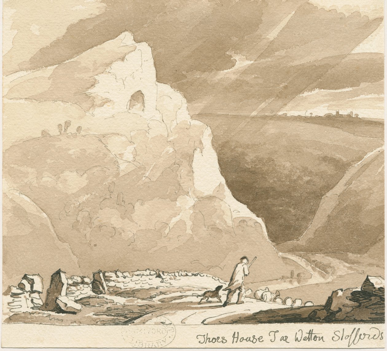 Wetton - „Dom Thora dla”: rysunek długopisem i płynem, bd [?1838] autorstwa Thomas Peploe Wood