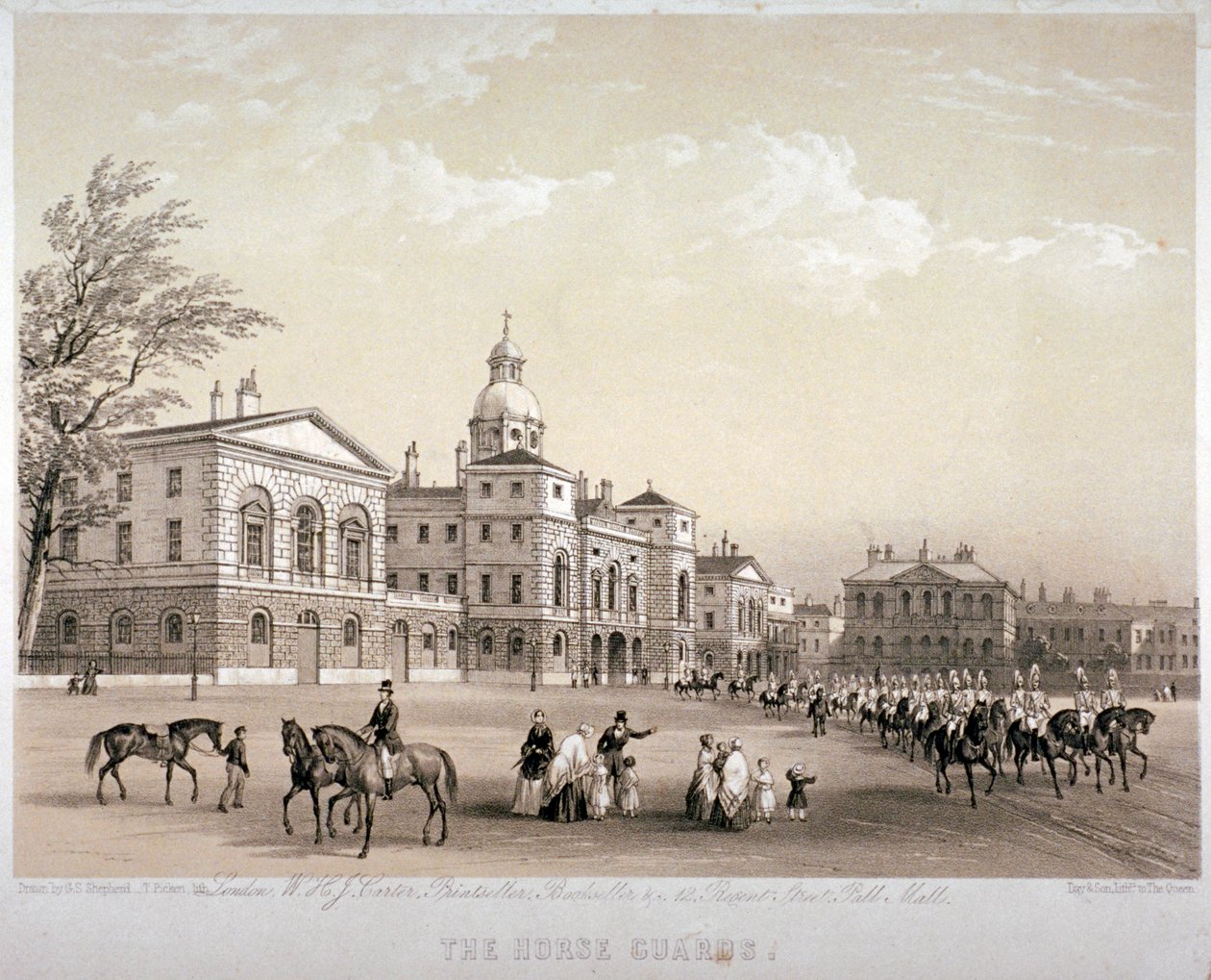 Horse Guards, Westminster, Londyn, 1851 autorstwa Thomas Picken