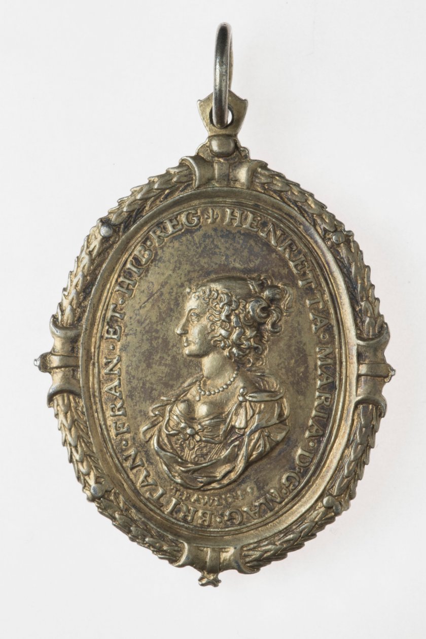 Odznaka kibiców Karola I i Henrietty Marii, ok. 1649 (srebro pozłacane) autorstwa Thomas Rawlins