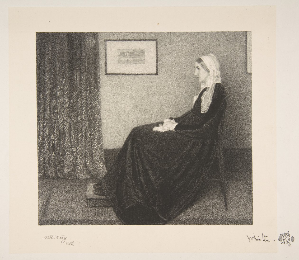 Aranżacja w kolorze szarym i czarnym: Portret matki artystów, 1892. autorstwa Thomas Robert Way
