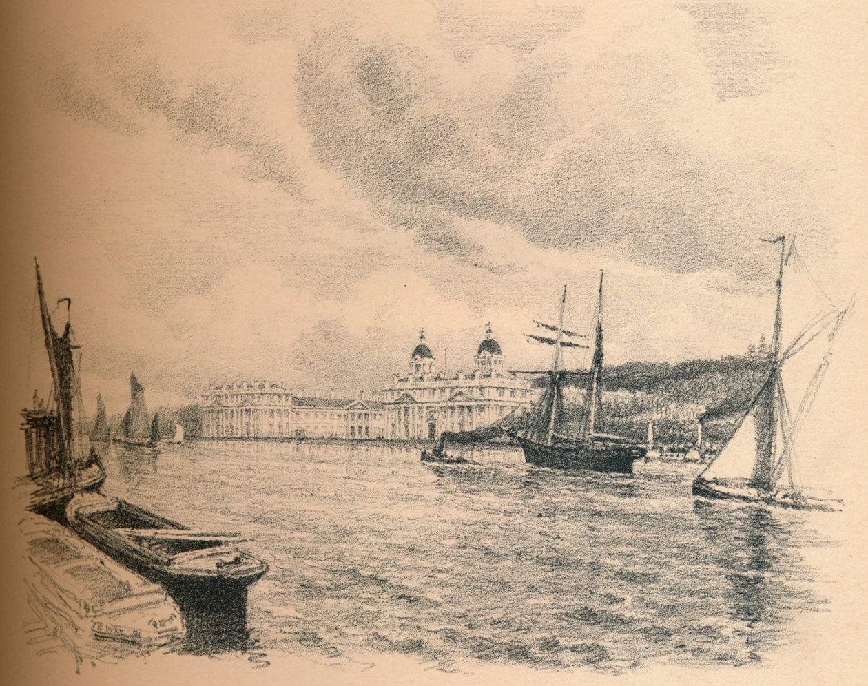 Pałac w Greenwich z rzeki, 1902 autorstwa Thomas Robert Way