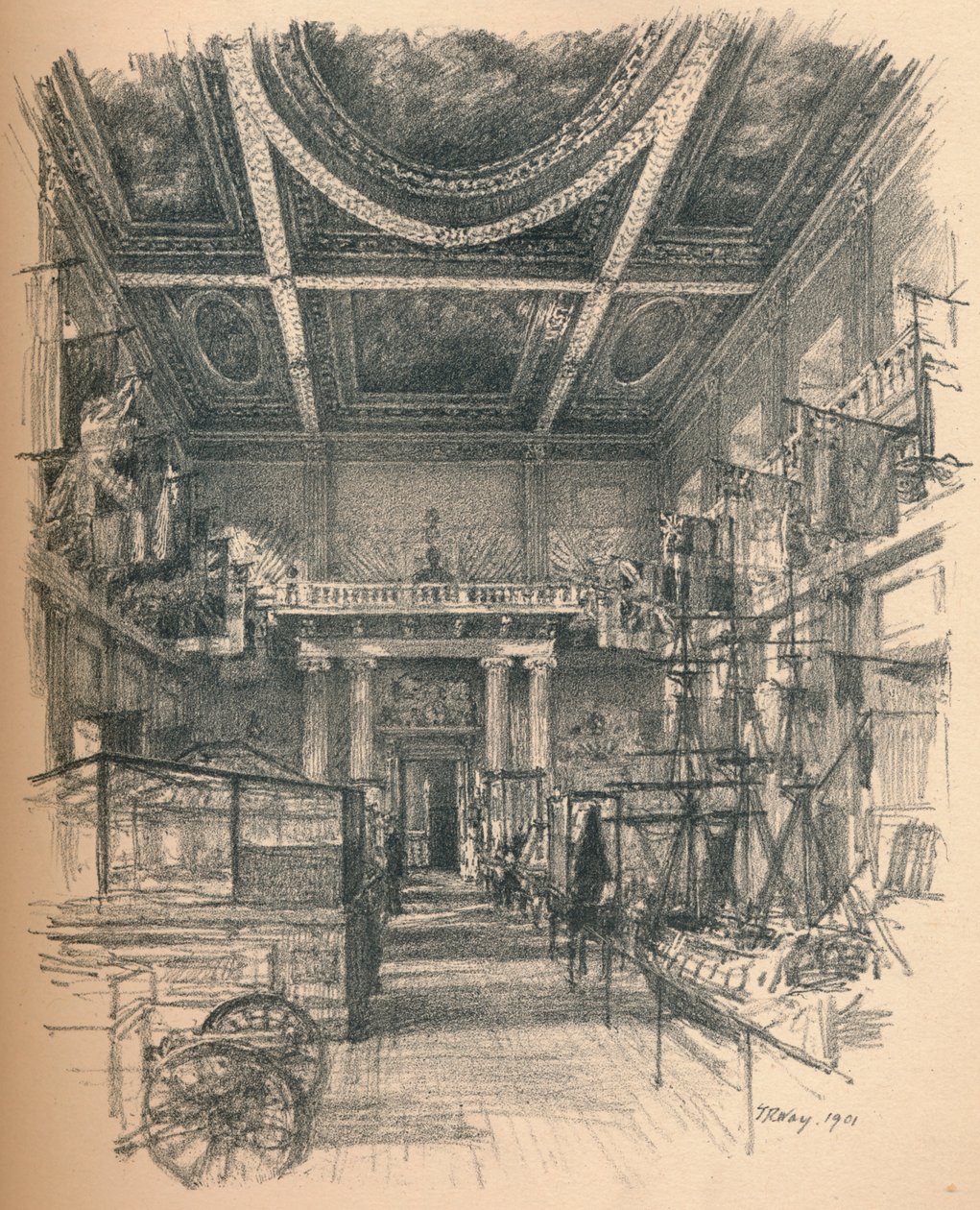 Wnętrze Sali Bankietowej, Pałac Whitehall, 1902 autorstwa Thomas Robert Way