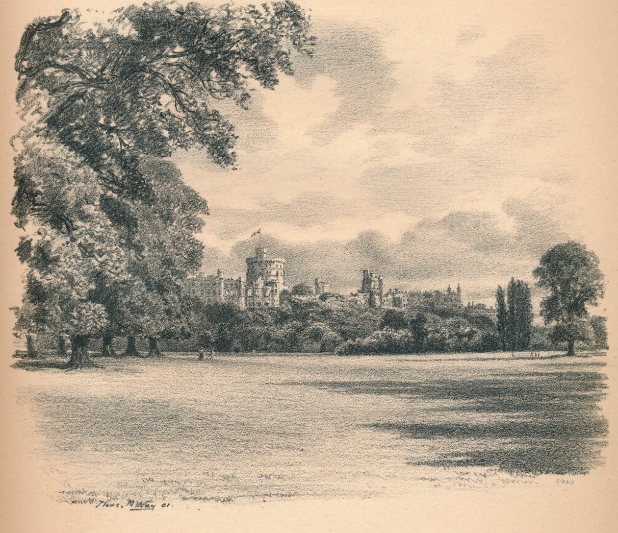Zamek Windsor z Home Park, 1902 autorstwa Thomas Robert Way